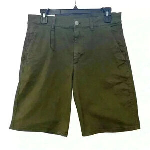 Zara Olive Green Straight Fit Shorts, Size 30
